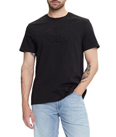 Calvin Klein Jeans SS 20s CK DEBOSS MONO GRAPHIC TE Erkek Siyah T-shirt LV04RC824G-UB1