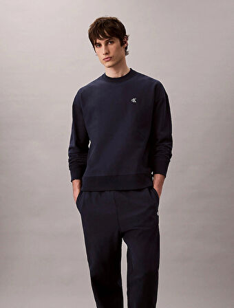 Calvin Klein Jeans PREMIUM TERRY MONOGRAM JOGGER Erkek Mavi Eşofman Altı LV04RC279G-CEF