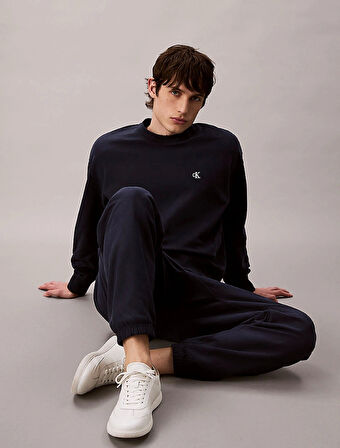 Calvin Klein Jeans PREMIUM TERRY MONOGRAM JOGGER Erkek Mavi Eşofman Altı LV04RC279G-CEF
