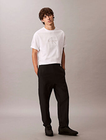 Calvin Klein Jeans PREMIUM TERRY MONOGRAM JOGGER Erkek Siyah Eşofman Altı LV04RC279G-UB1