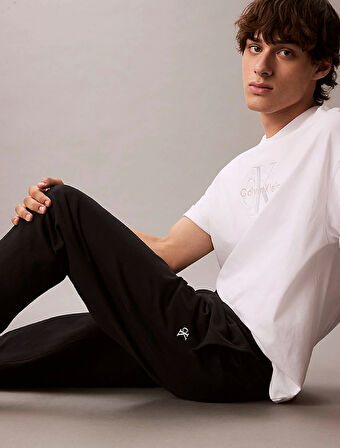 Calvin Klein Jeans PREMIUM TERRY MONOGRAM JOGGER Erkek Siyah Eşofman Altı LV04RC279G-UB1