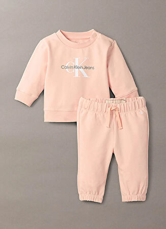 Calvin Klein Baskılı Şeftali Bebek Eşofman Takımı IN0IN00017TGI