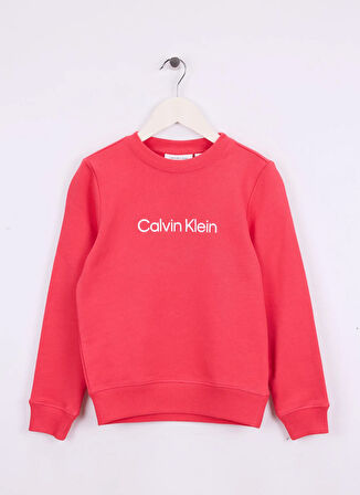 Calvin Klein Baskılı Kız Çocuk Kırmızı Sweatshırt IU0IU00680XCO