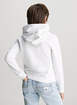 Calvin Klein Baskılı Erkek Çocuk Beyaz Sweatshırt IU0IU00679YAF