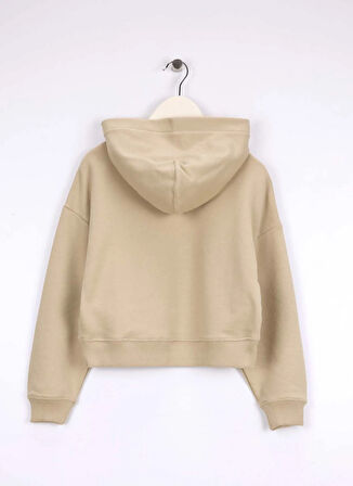 Calvin Klein Nakışlı Kız Çocuk Bej Sweatshırt IG0IG02755RAG