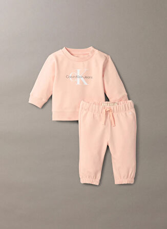 Calvin Klein Baskılı Erkek Çocuk Ekru Sweatshırt IB0IB02524PGB