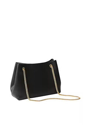 Kadın Minimal Monogram Omuz Çantası - Siyah | 39