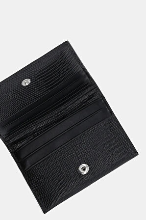 Calvin Klein Lizard Embossed Leat Kadın Siyah Cüzdan LV04F1068G-UB1