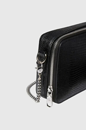 Calvin Klein Jeans Lizard Embossed Leat Kadın Siyah Cüzdan LV04F1071G-UB1