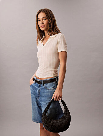 Calvin Klein Jeans Monogram Kadın Siyah Omuz Çantası LV04F3206G-UB1