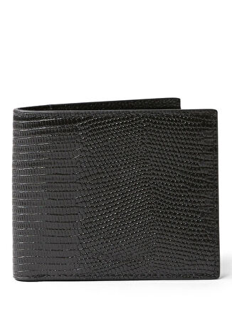 Calvin Klein Siyah Erkek Cüzdan LIZARD EMBOSSED BILLFOLD W/ COIN