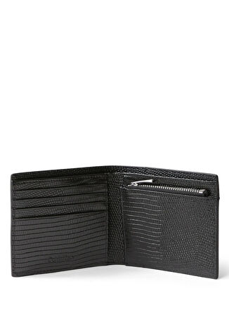 Calvin Klein Siyah Erkek Cüzdan LIZARD EMBOSSED BILLFOLD W/ COIN