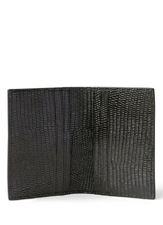 Calvin Klein Siyah Erkek Kartlık LIZARD EMBOSSED CARD CASE W/ FLA
