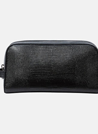 Calvin Klein Siyah Traş Çantası LIZARD EMBOSSED WASHBAG/DOPP KIT