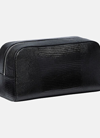 Calvin Klein Siyah Traş Çantası LIZARD EMBOSSED WASHBAG/DOPP KIT