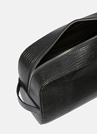 Calvin Klein Siyah Traş Çantası LIZARD EMBOSSED WASHBAG/DOPP KIT