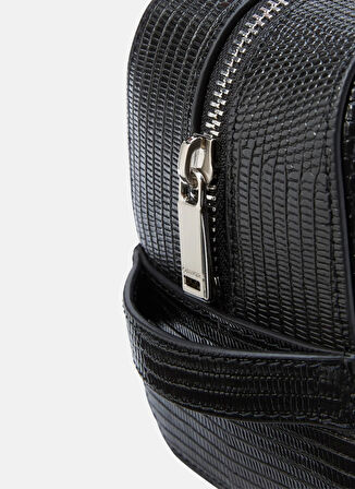 Calvin Klein Siyah Traş Çantası LIZARD EMBOSSED WASHBAG/DOPP KIT