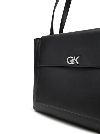 Calvin Klein CK RE-LOCK MEDIUM SHOPPER Kadın Siyah Çanta LV04F3223G-UB1