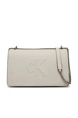 Calvin Klein Jeans SCULPTED EW FLAP25 SHOULDER BAG Kadın Beyaz Omuz Çantası LV04K3035G-RM0
