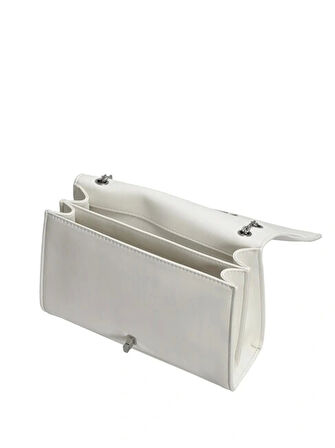 Calvin Klein CK RE-LOCK MEDIUM CHAIN Kadın Beyaz Çanta LV04F3104G-FUP