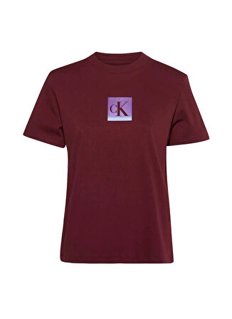 Calvin Klein Jeans Yuvarlak Yaka Baskılı Kırmızı Kadın T-Shirt LV047C864GVLP