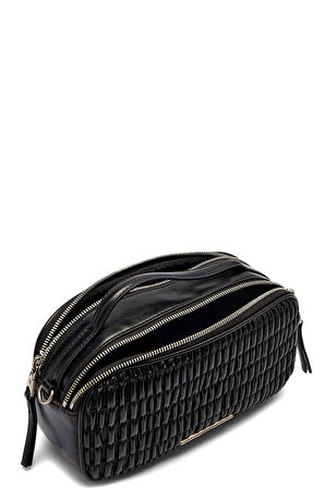 Calvin Klein Jeans RUCHED CROSSBODY CAMERA BAG Kadın Siyah Çanta LV04K3184G-UB1