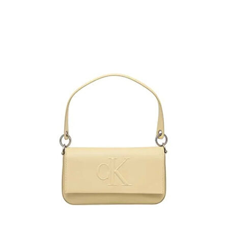 Calvin Klein Jeans SCULPTED FLAP SHOULDER POUCH25 Kadın Beyaz Omuz Çantası LV04K3148G-RM0