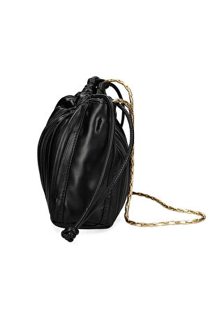 Calvin Klein Jeans Drawstring Plisse Kadın Siyah Omuz Çantası  LV04F3076G-UB1