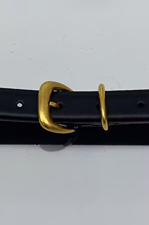 Kadın 25 Mm Klasik Metal Tokalı Kemer - Siyah | 90
