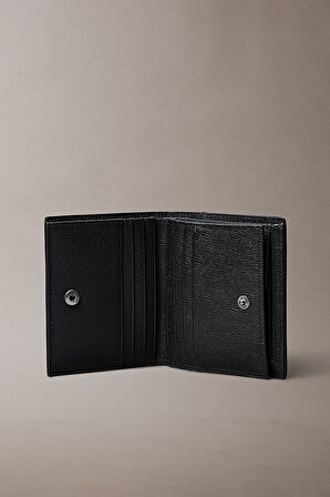 Erkek Saffiano Üç Katlı Cüzdan - Siyah | undefined