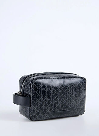 Calvin Klein Siyah Traş Çantası EMBLEM AOP COATED DOPP KIT