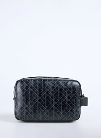 Calvin Klein Siyah Traş Çantası EMBLEM AOP COATED DOPP KIT