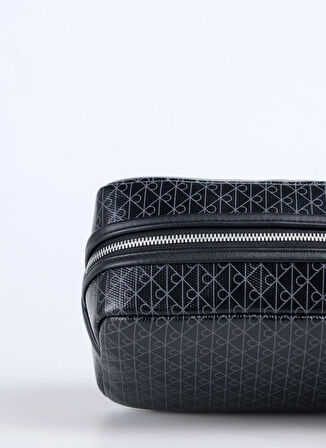 Calvin Klein Siyah Traş Çantası EMBLEM AOP COATED DOPP KIT