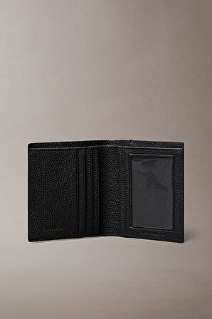 Erkek İnce Tasarım Dokulu Dikey Cüzdan - Siyah | undefined