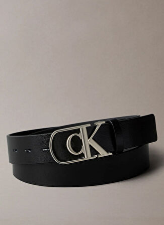 Calvin Klein Erkek Kemer CURVE MONOGRAM BUCKLE 32MM ADJ