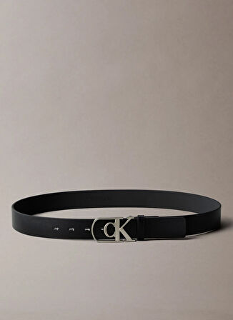 Calvin Klein Erkek Kemer CURVE MONOGRAM BUCKLE 32MM ADJ