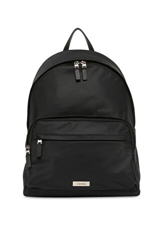 Calvin Klein Geri Dönüştürülmüş Naylon + Polyamid Siyah Erkek Sırt Çantası SLEEK ROUND BACKPACK
