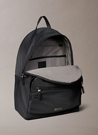 Calvin Klein Geri Dönüştürülmüş Naylon + Polyamid Siyah Erkek Sırt Çantası SLEEK ROUND BACKPACK