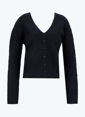Calvin Klein V Yaka Standart Düz Siyah Kadın Kazak LV044D344GUB1