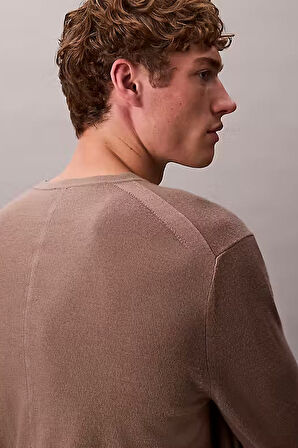 Erkek Regular Fit Merinos Yünü Triko Kazak - Vizon | XS