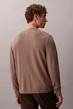 Erkek Regular Fit Merinos Yünü Triko Kazak - Vizon | XL