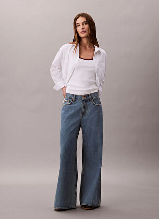 Calvin Klein Jeans Yuvarlak Yaka Düz Beyaz Kadın Atlet LV047D300GYAA