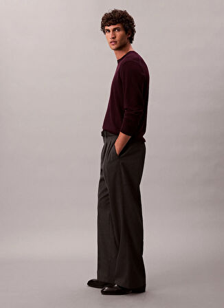 Calvin Klein Bisiklet Yaka Normal Kırmızı Erkek Kazak LV04LB305GGR9_LS 100% MERINO CREW 1