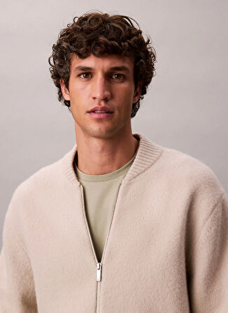 Calvin Klein Bisiklet Yaka Normal Kahve Erkek Kazak LV04LD309GNSU_LS BOMBER CASHMERE BL