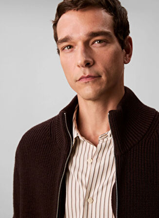 Calvin Klein Bisiklet Yaka Normal Gri Erkek Kazak LV04LD305GGRO_LS FZ TEXTURE STITCH