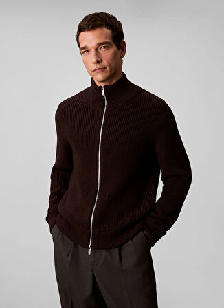 Calvin Klein Bisiklet Yaka Normal Gri Erkek Kazak LV04LD305GGRO_LS FZ TEXTURE STITCH