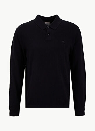 Calvin Klein Bisiklet Yaka Normal Siyah Erkek Kazak LV04LD319GUB1_LS 100% MERINO POLO 1