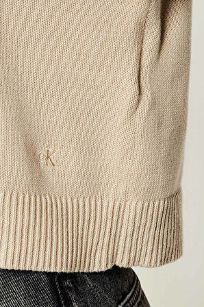 Kadın Bisiklet Yaka Regular Fit Kısa Kazak - Bej | M