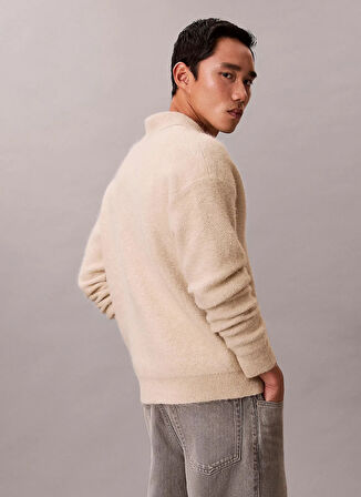 Calvin Klein Bisiklet Yaka Normal Beyaz Erkek Kazak LV04LD307GPD7_LS BRUSHED ALPACA JOH