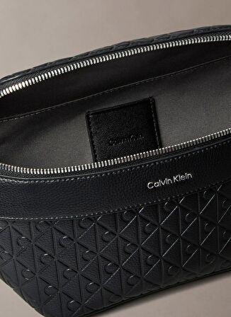 Calvin Klein Siyah Erkek Bel Çantası EMBLEM AOP EMBOSS WAISTBAG